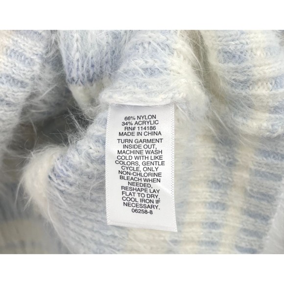 5. Arizona Jean Co Womens Sweater White Gray 2X Acrylic Striped Drop Shoulder - Picture 12 of 12